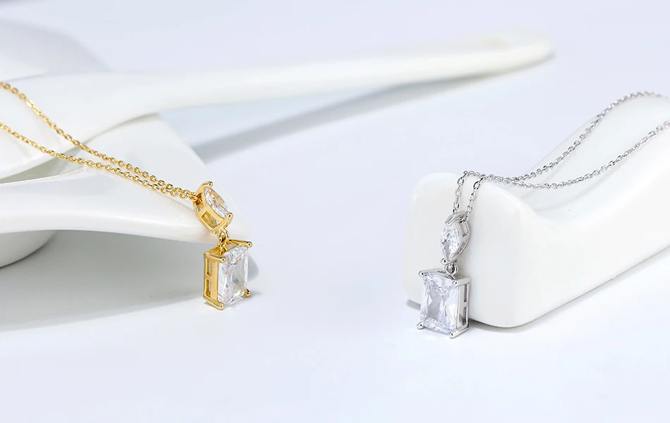 ORSA JEWELS Настоящее 925 AAAA циркониевое ожерелье с подвеской из стерлингового серебра, скользящая подвеска, простое короткое ожерелье, подлинное ювелирное изделие SN182