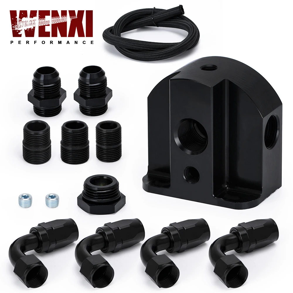 Relocation Kit For Gm Ls Lsx Ls1 Ls3 4.8 5.3 5.7 6.0 An12 Oil Braided Hose Adapter 1/8npt Block-off