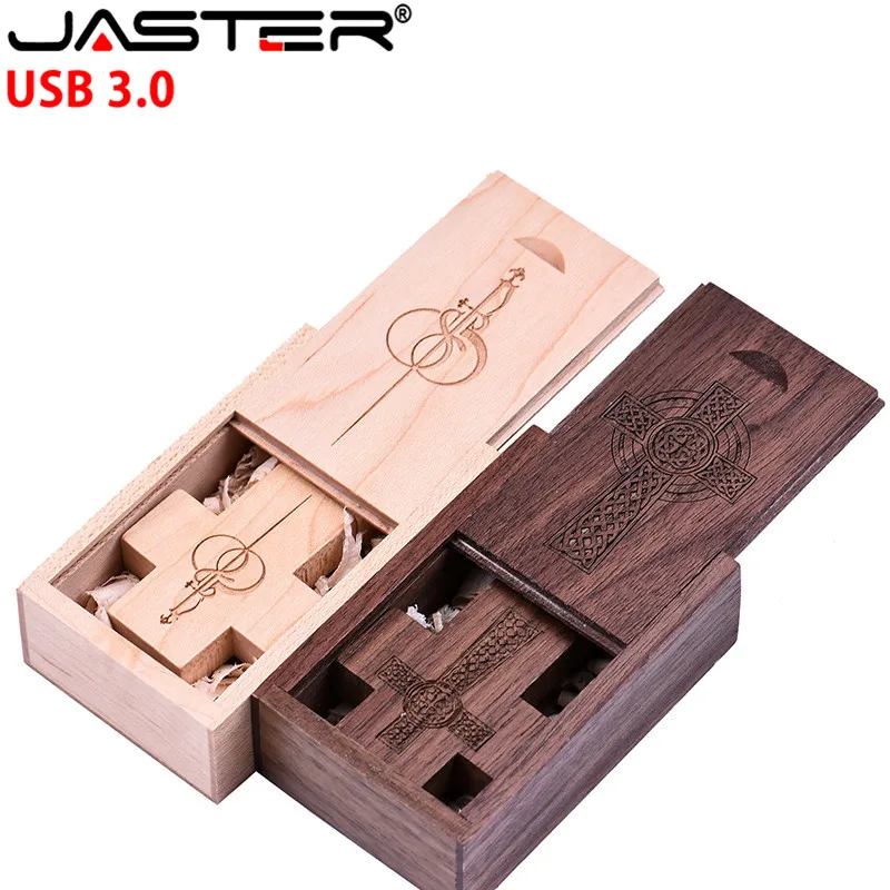 Корабль USB 3 0 логос клиента деревянная поперечная + коробка флэш накопитель