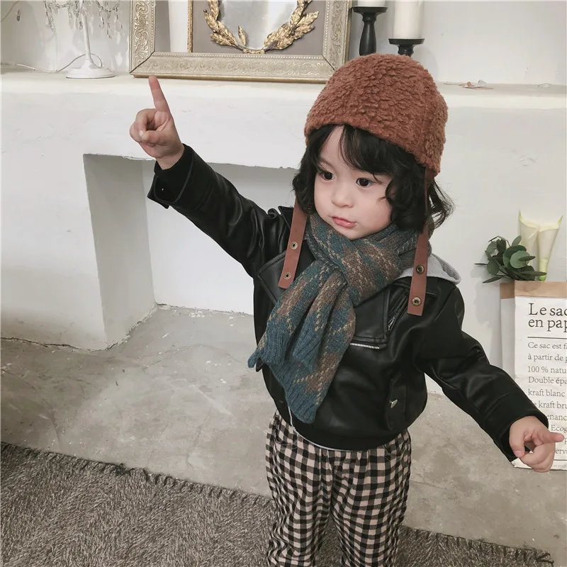 Новый Зимний шарф в клетку Детские шарфы теплый для маленьких мальчиков и