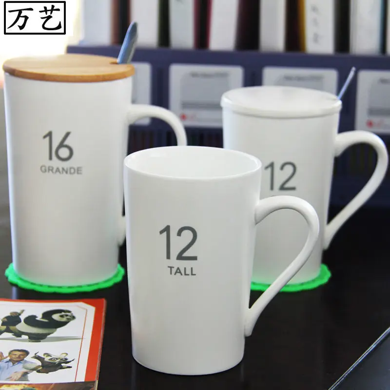 Керамическая кружка с крышкой и ложкой креативная индивидуальная трендовая