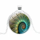Fibonacci, спиральное фото тибетского кабошона, стеклянное ожерелье с подвеской ручной работы, сделай сам, ювелирные изделия, массивное ожерелье для женщин, подарки