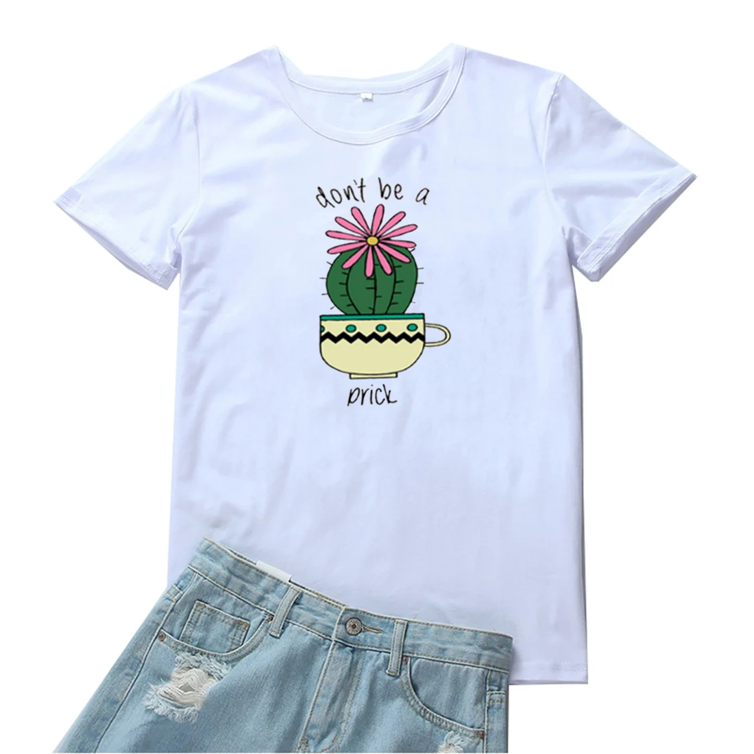 

Женская футболка с принтом «Don't Be A Prick»