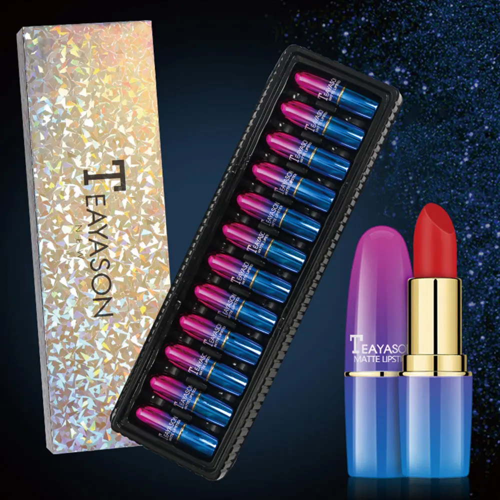 

12 Pcs / Set Of 12 Color Lipstick Lipstick Lip Gloss Moisturizing 3D Lip Glaze Easy Lasting Female Makeup Lipstick Set