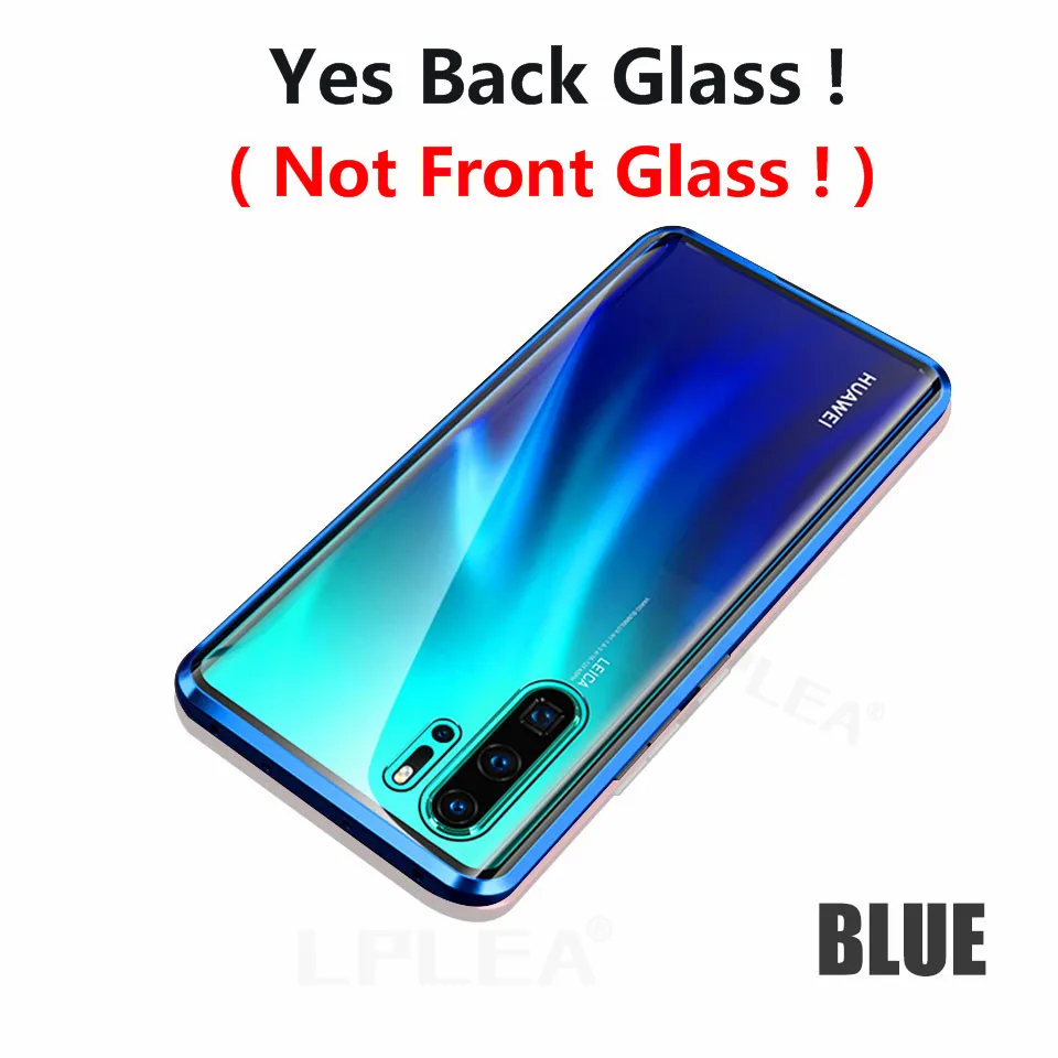 Магнитный адсорбционный металлический чехол для huawei P30 Pro P20 Lite P Smart, Задняя стеклянная крышка для mate 10 Lite 20 Pro Honor 10 Lite