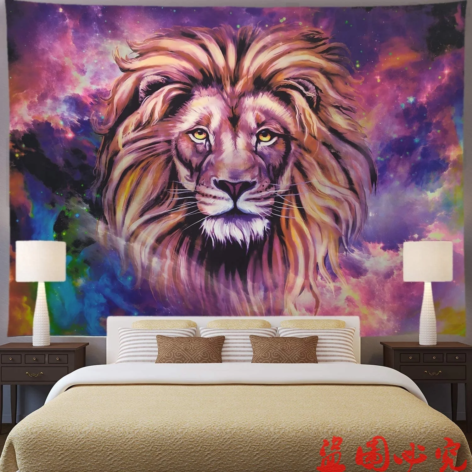 

NEW Lion Tapestry Starry Sky Lion Tapestries Hippie Bohemian Animal Wall Hanging Tapestry Galaxy Vivid Tapestry Painting