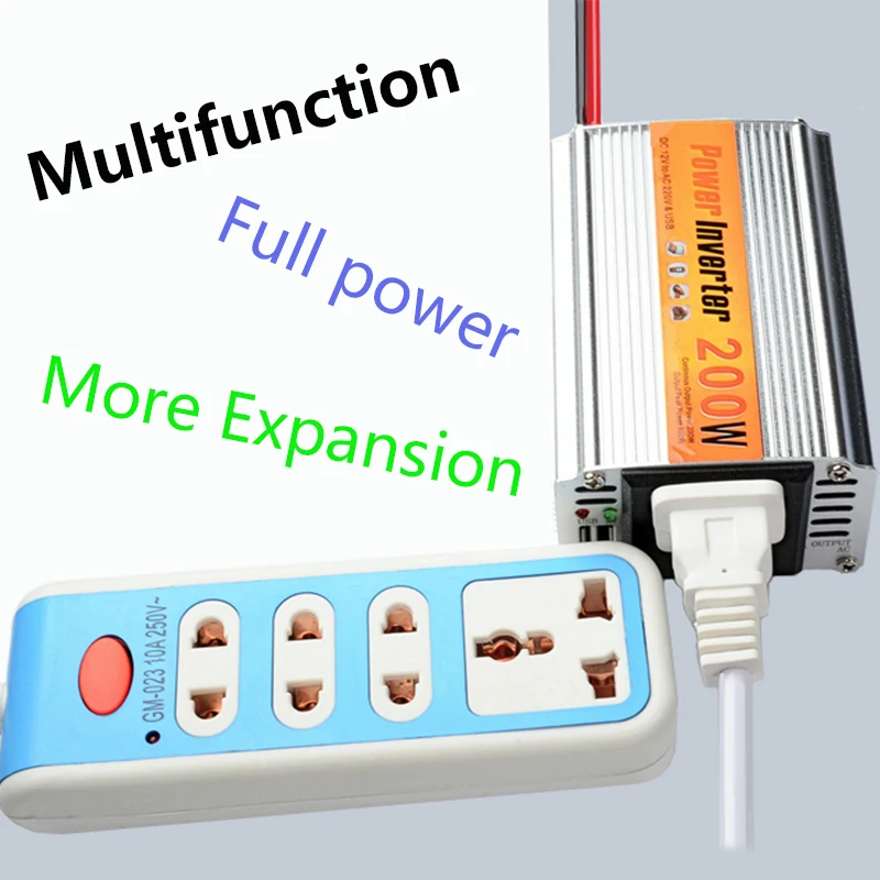 Modified sine wave inverter 200W car power inverter dc 12v to ac 220v auto converter adapter with usb charger adapter