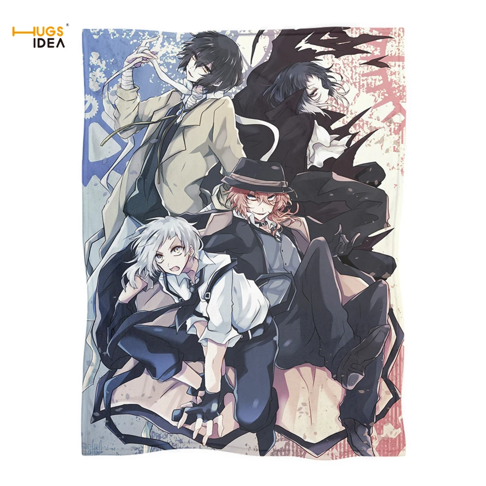 

Флисовое одеяло HUGSIDEA Bungou с мультяшным принтом потертостей, ультрамягкое теплое одеяло для зимы и весны, подходит для кровати и дивана