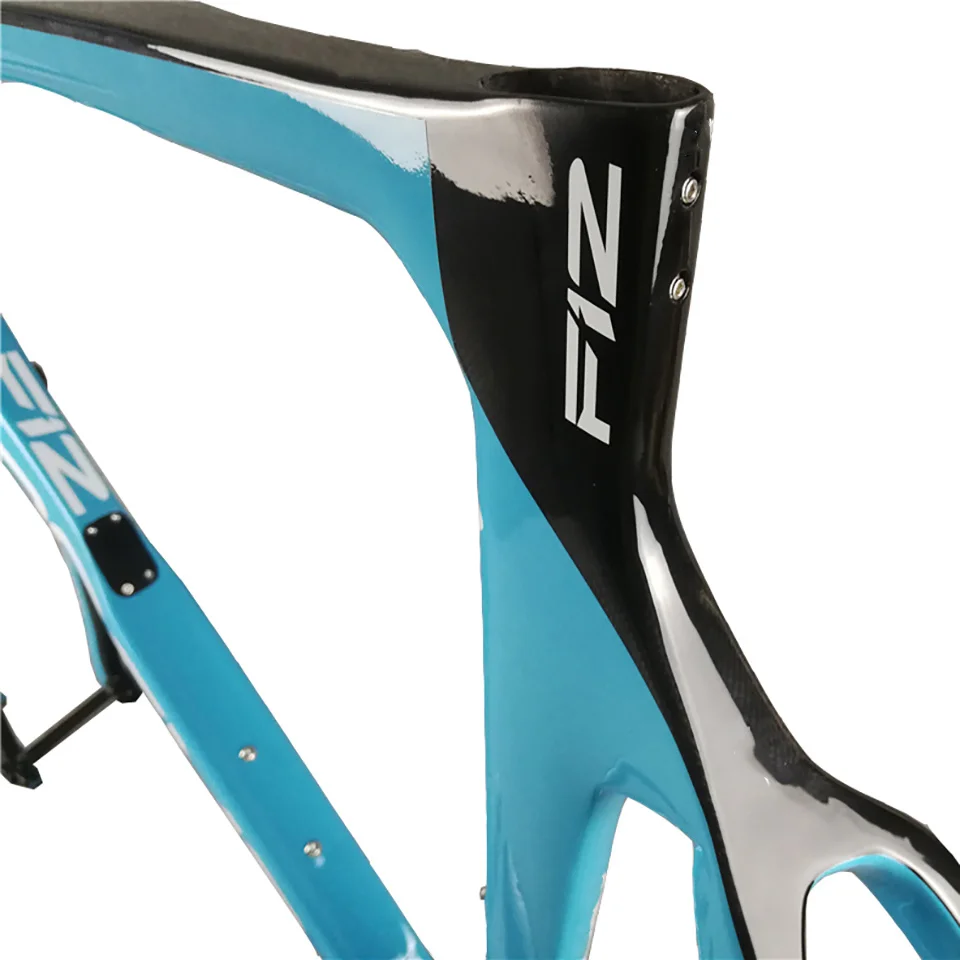 

1K Carbon Road Frame F12 Racefiets Frame Fiets Frameset + F12 Stuur BB68 Blauw Zwart Concept C64