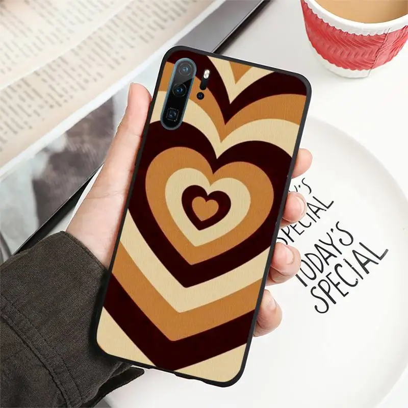 

Latte Love Coffee Heart Phone Case For Huawei P40 P20 P30 lite Pro P Smart 2019 Mate 40 20 10 Lite Pro Nova 5t