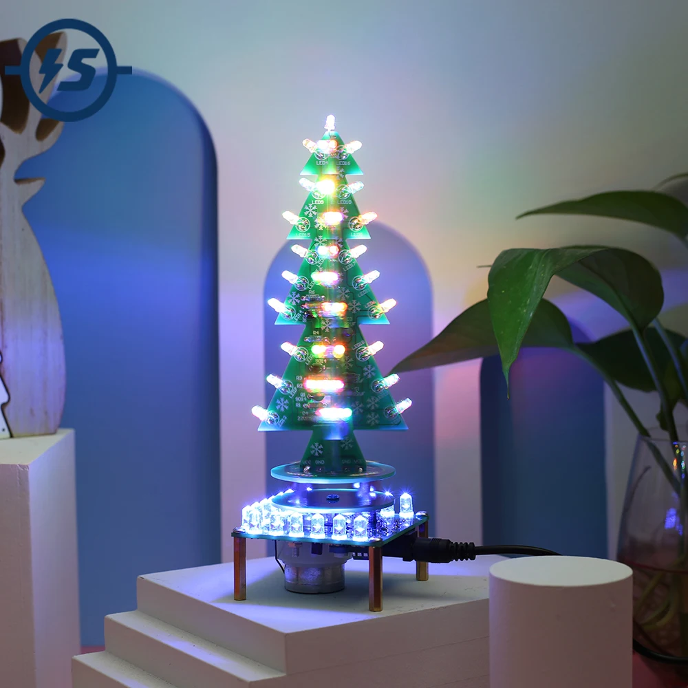 Набор сделай сам RGB с автоматическим вращением светодиодная схема музыкальная