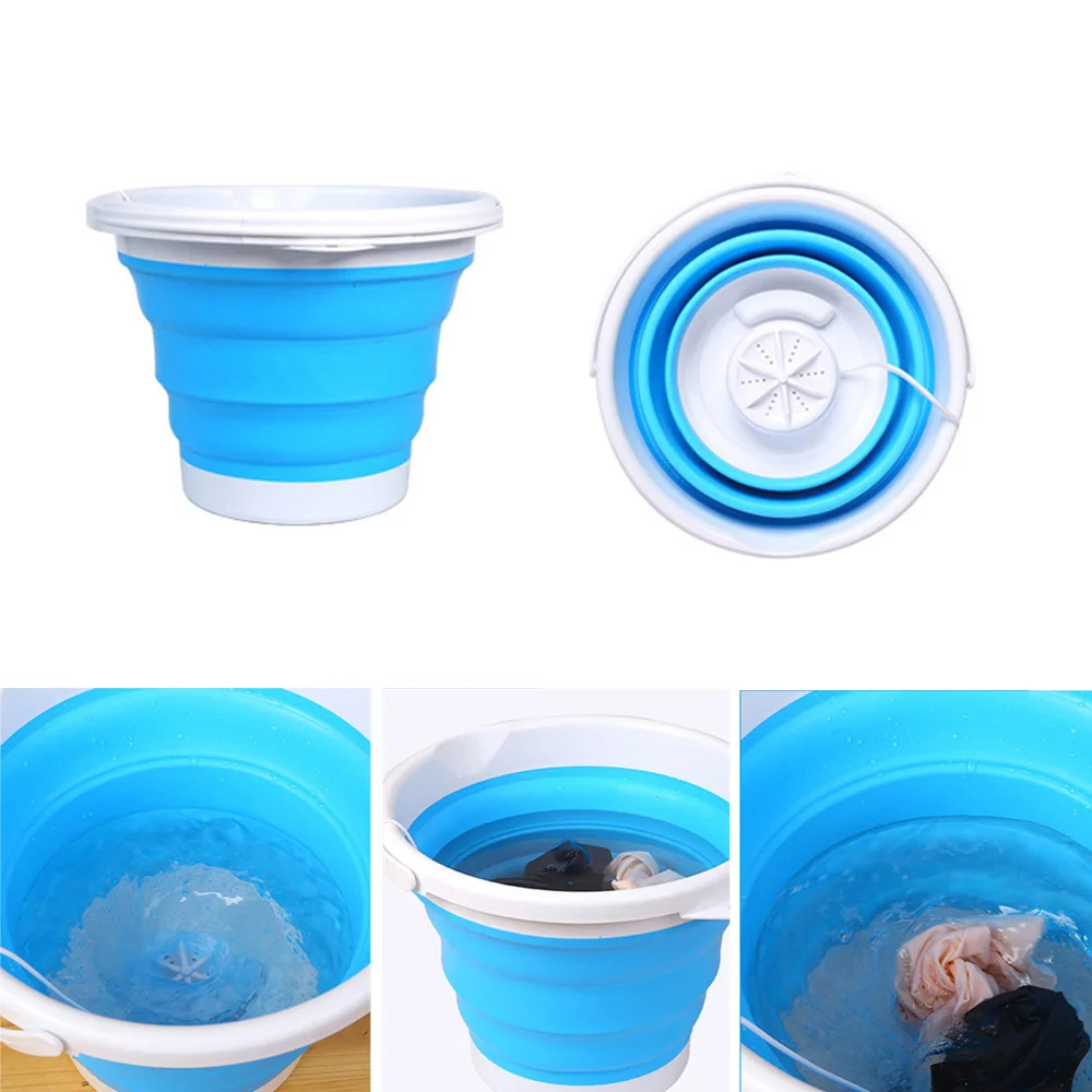 

Foldable Mini Washing Household Machine Rotating Ultrasonic Turbines Washer USB Charging Laundry Clothes Cleaner for Home Travel