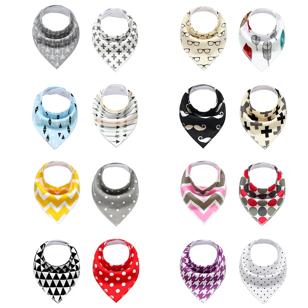 

4pcs Cotton Blend Waterproof Triangle Eating Newborn Baby Bibs Washable Infant Soft Absorbent Dribble Feeding Easy Clean