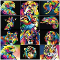 gatyztory picture lions animals diy painting by numbers modern wall art coloring by numbers oil painting for home decor canvas