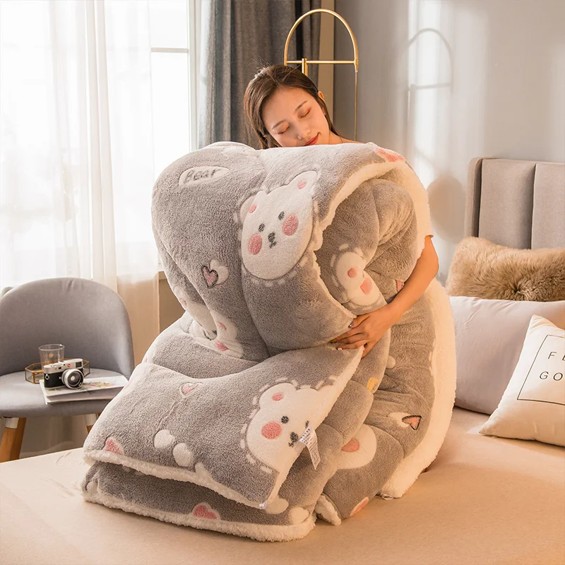 Розовый Camelhair теплое зимнее шерстяное одеяло утолщаются одеяло/одеяло ягненка