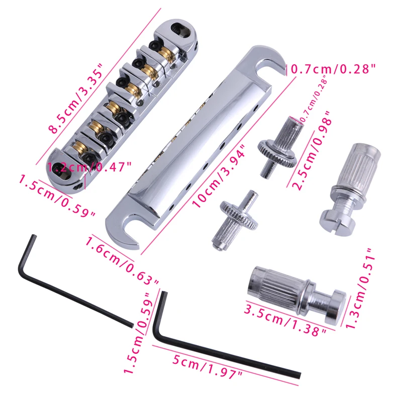 Латунное роликовое седло Tune O Matic LP гитарный мост и хвостовый Набор Хром|Детали