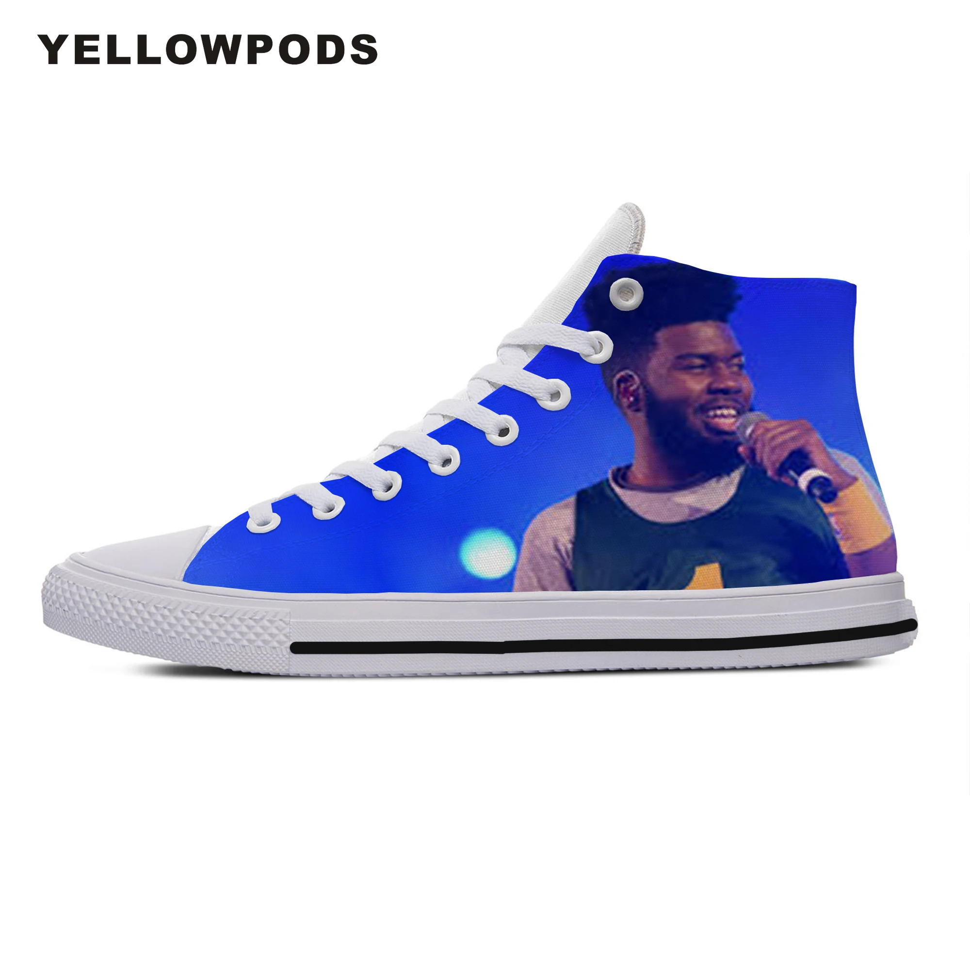 

Personality Men's Casual Shoes Hot Cool Pop Funny Hip Hop High Quality Handiness Khalid Cute Cartoon Custom Sneakers White