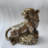 9chinese folk collection old bronze tiger statue look back tigers gather wealth office ornaments town house exorcism