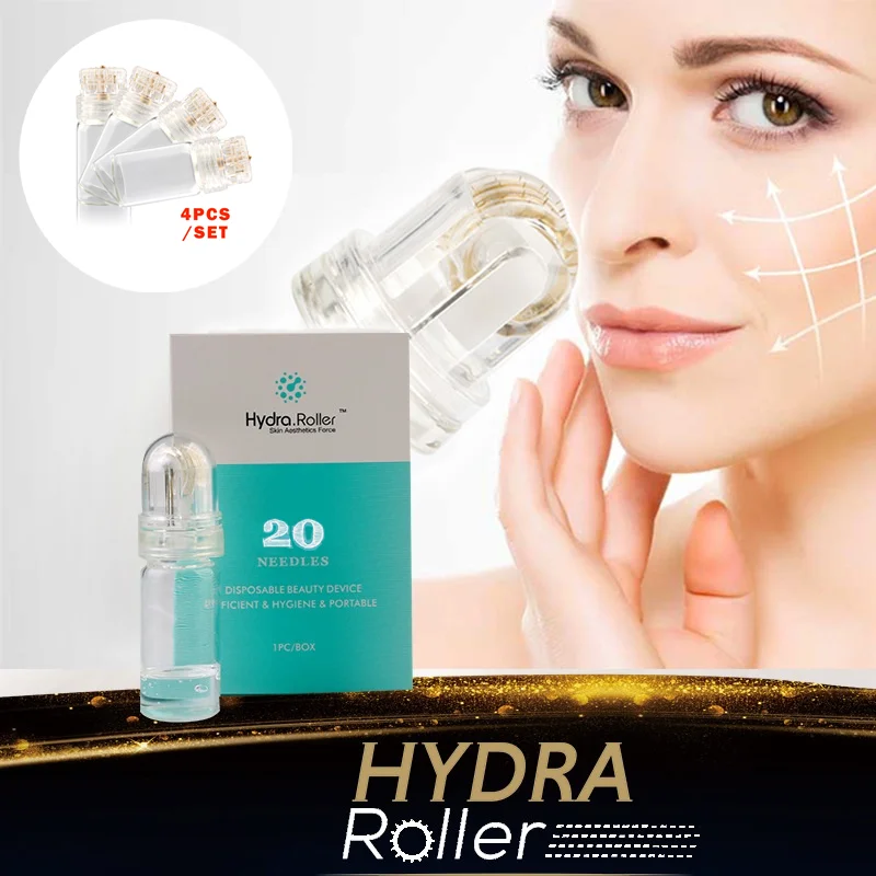

4PCS - Hydra Micro Needle Applicator Glass Bottle (20 pins) Serum Injection into skin Reusable Microneedles Roller