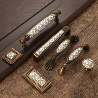 antique bronze ceramic cabinet handles vintage drawer knobs wardrobe door handles european furniture handle hardware
