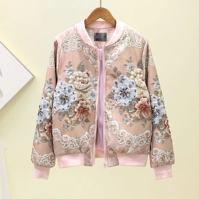 Autumn Winter Hot Sale Fashion Runway Designer Outwear Women Elegant Floral Embroidery Hollow Out Luxury Coat Short Jacket