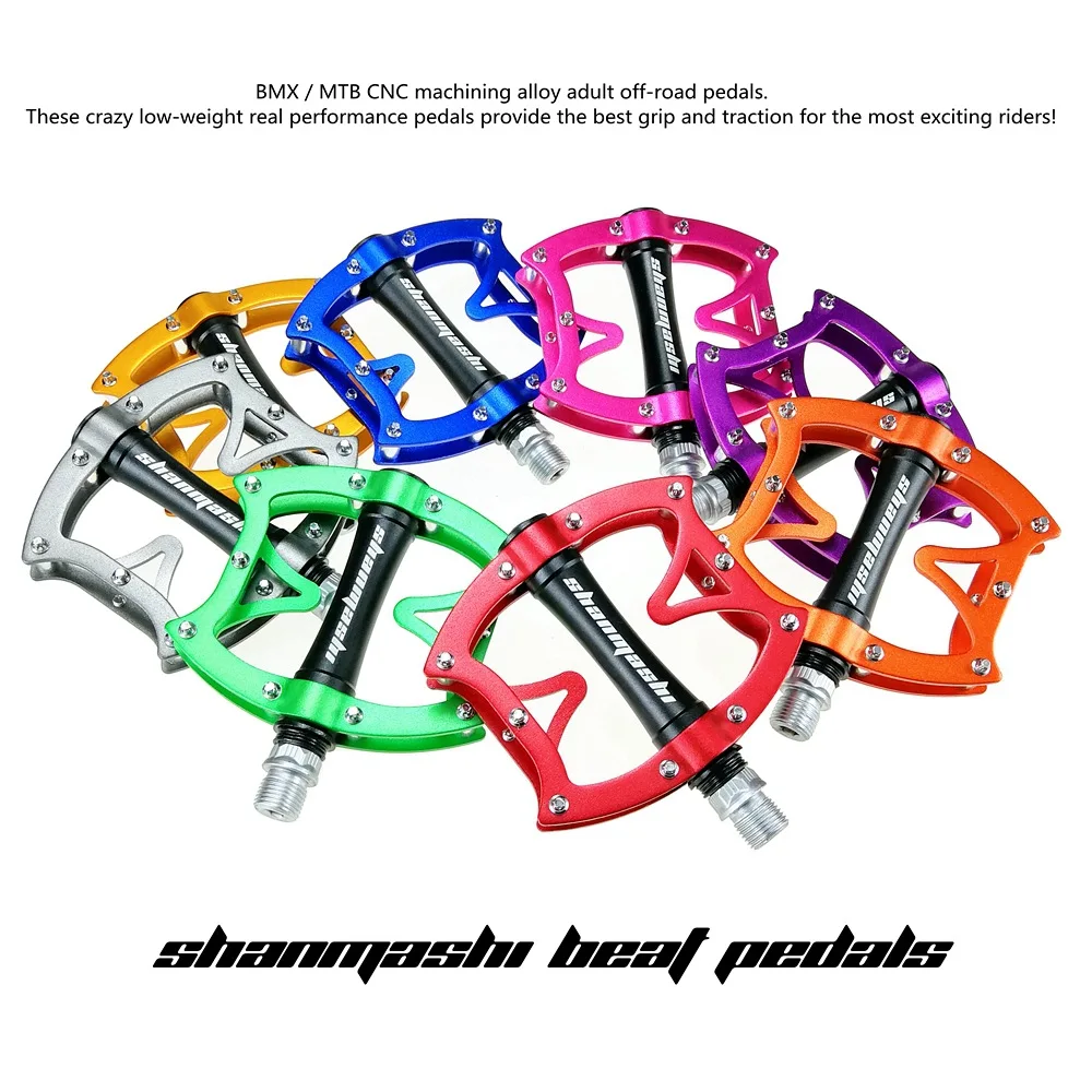 

SHANMASHI MTB Mountain Road Bicycle fiber Pedal Cleats Flat Pegs Aluminum Alloy Sealed 3Bearing Ultralight Cycling Bike Pedals