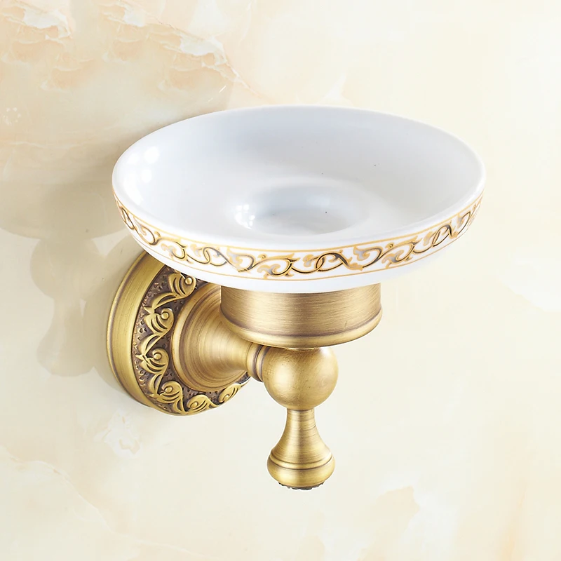 Античный латунный матовый аксессуар для ванной комнаты Полка полотенец