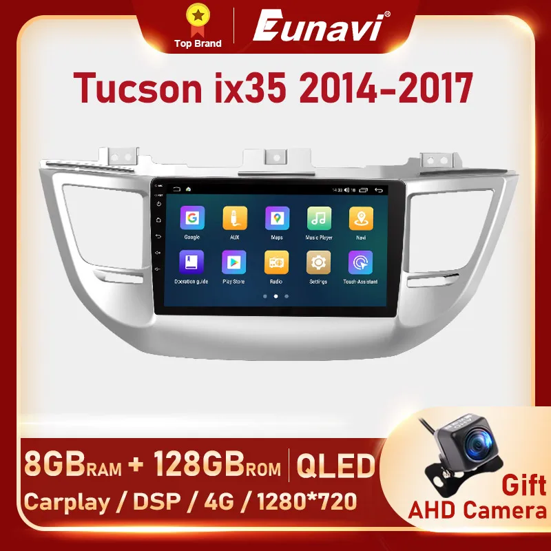

Eunavi 2Din Автомагнитола для Hyundai Tucson 3 ix35 2014 - 2017 Автомобильный мультимедийный видеоплеер Carplay GPS Android 2 Din без DVD