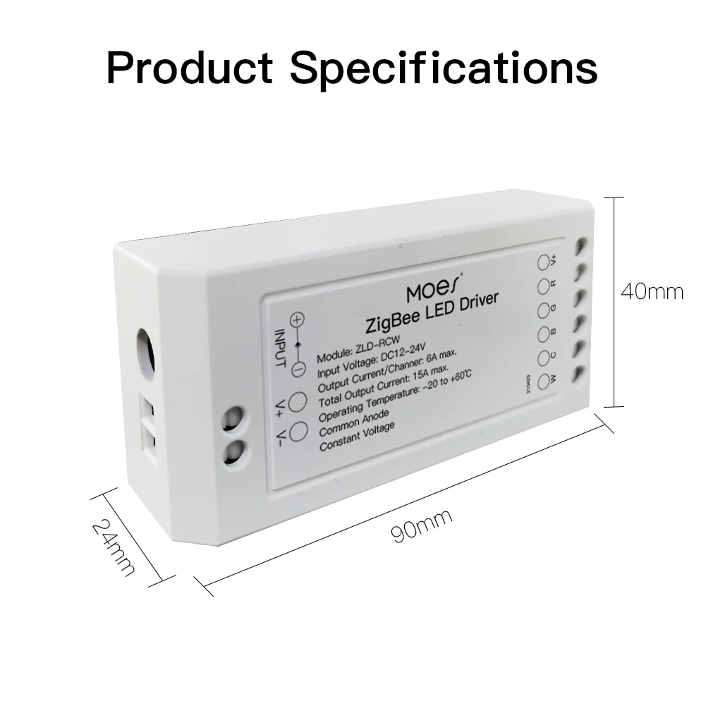 

Moes ZigBee Smart Dimmer Module Swtich RGB CCT for LED Strip Smart Life Tuya App Control with Alexa Echo Goolge Home