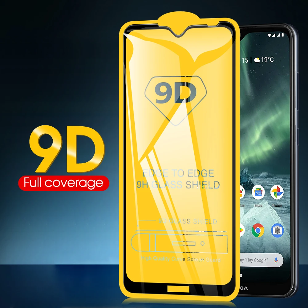 Стекло с полным покрытием для Nokia 7 2 6 8 1 4 защита экрана plus 9 защитное Закаленное