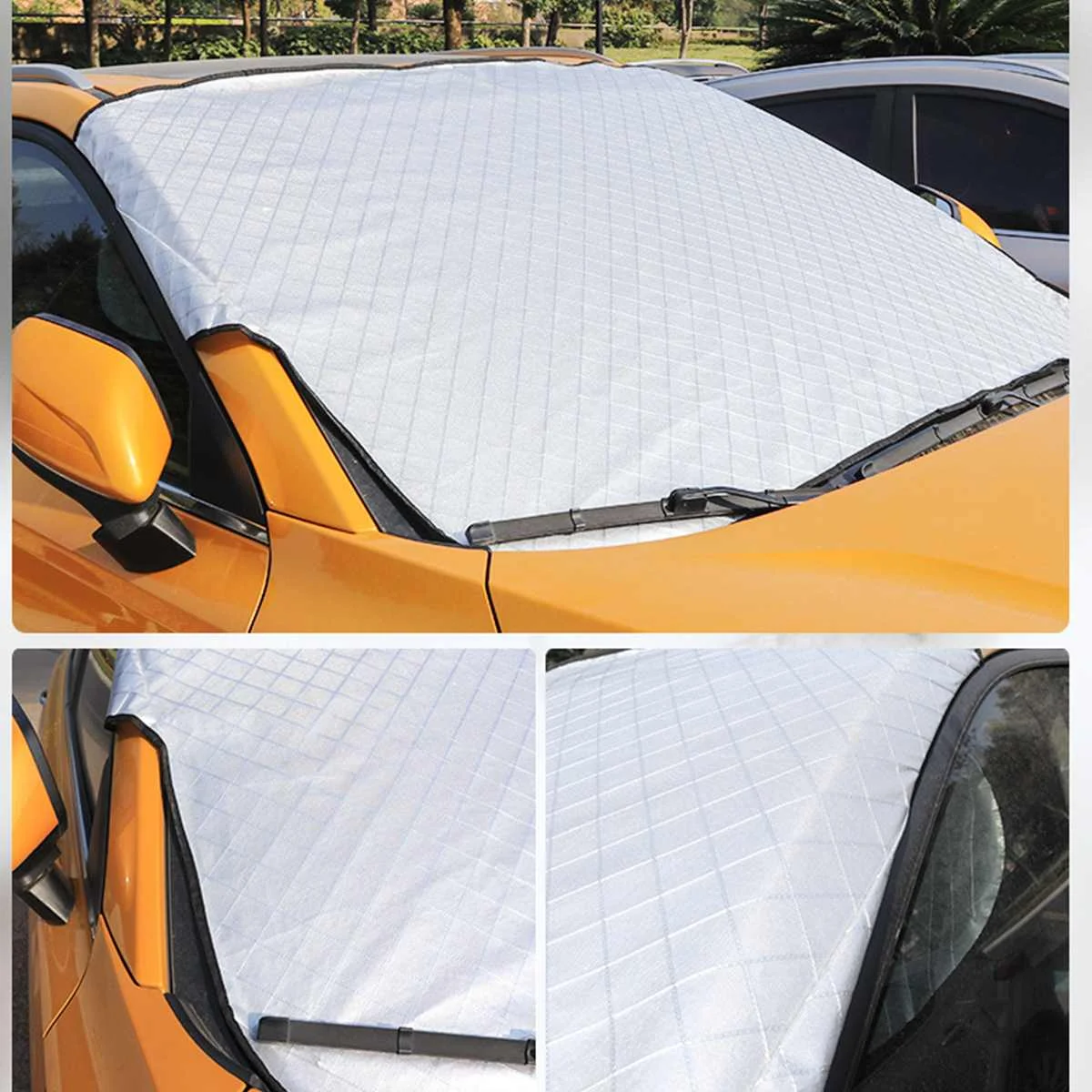 

Universal Waterproof Thickened Silvery Car Covers Outdoor sun uv protection, dust rain snow protective winter car accessories