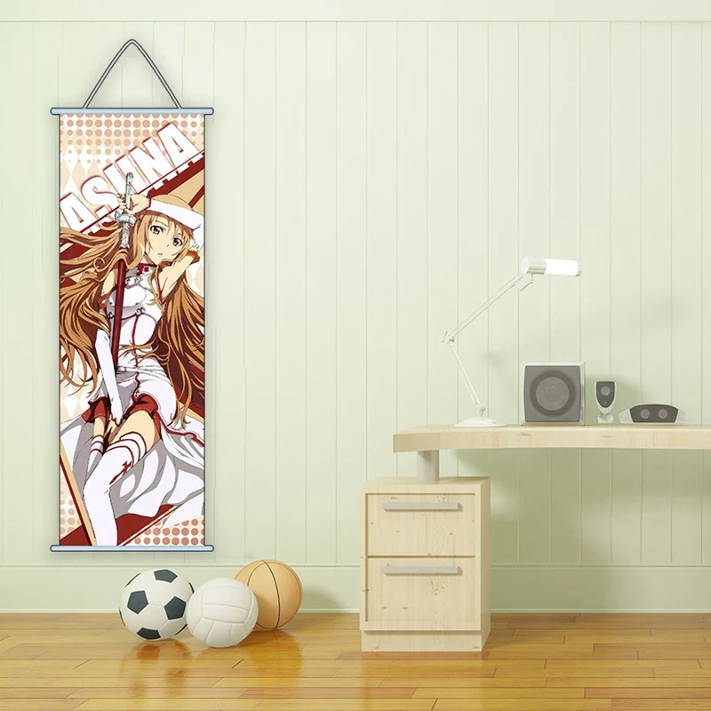 Меч искусство онлайн алинизация аниме плакат модульные шелковые картины