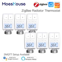 tuya zigbee3 0 radiator actuator valve smart thermostat temperature controller external sensor trv voice control with alexa