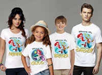 the little mermaid birthday shirt mermaid family set t shirt family matching outfits customized with any name and age