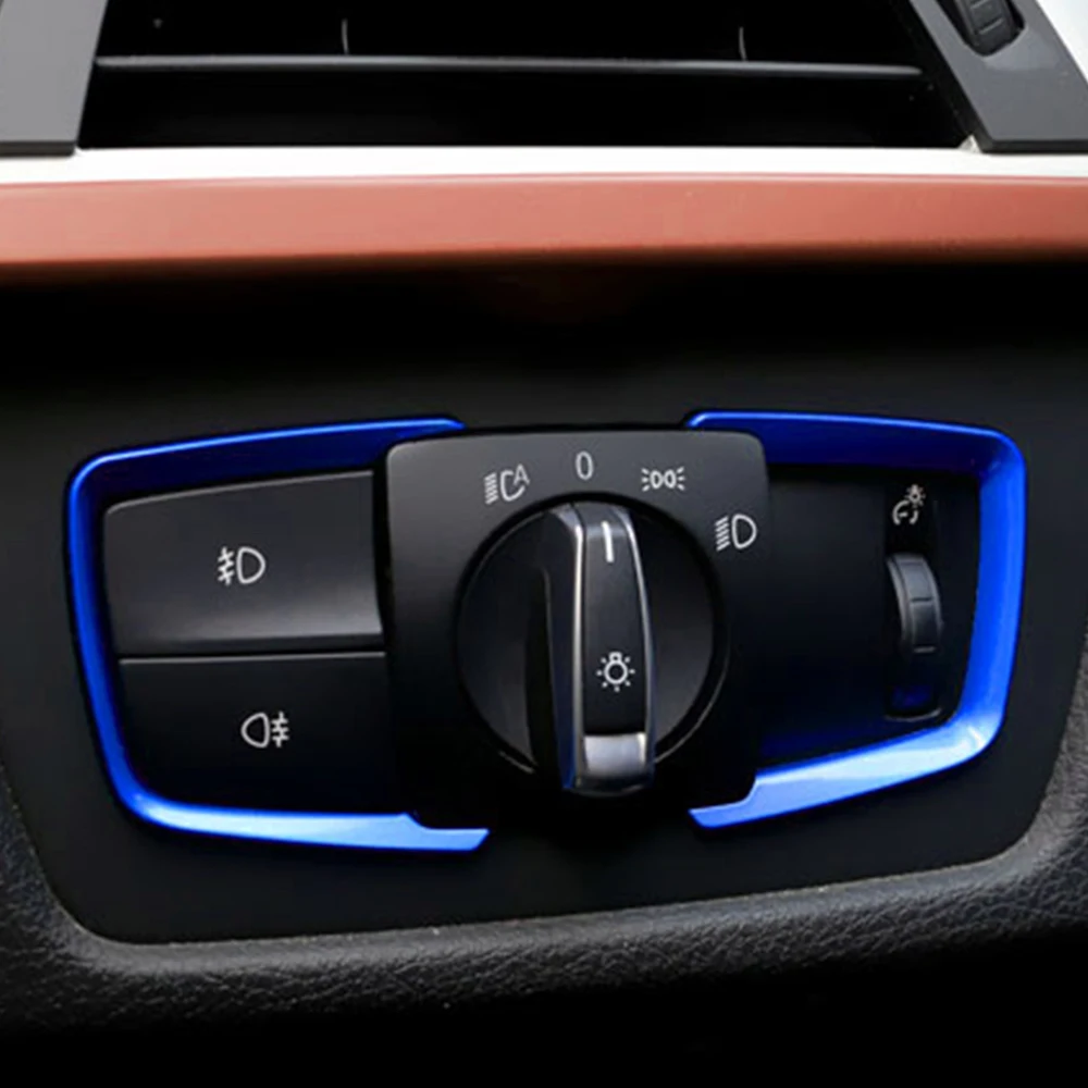 

Car Headlight Switch Button Styling Decorative Frame Cover Trim Dashboard For BMW F30 F31 F32 F34 1 3 4 Series X5 2013-2014
