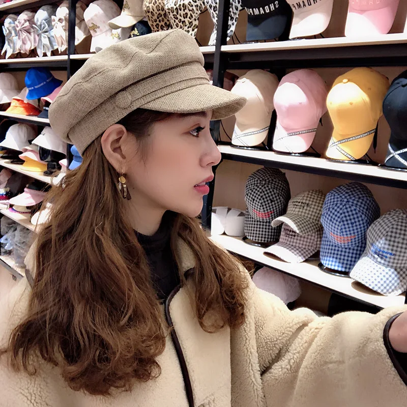 Шляпа из льняной ткани для мужчин и женщин однотонная Панама с плоским верхом