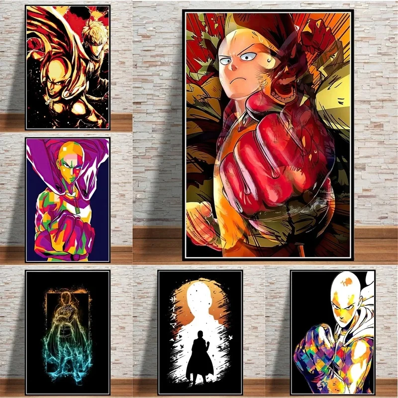 

One Punch Man Japanese Anime Cartoon Saitama Canvas Painting Posters Prints Wall Art Pictures For Kids Room Home Decor Cuadros