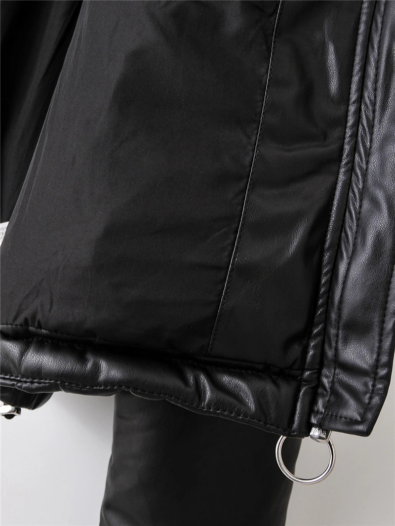 

Fashion women wadded jacket 2020 streetwear lady warm thick short jackets causal female faux leather parka girls chic outercoat