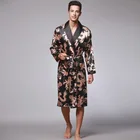 Шелковые халаты с принтом пейсли для мужчин, атласная пижама для пожилых, длинное кимоно, халат, мягкий удобный для мужчин, на лето