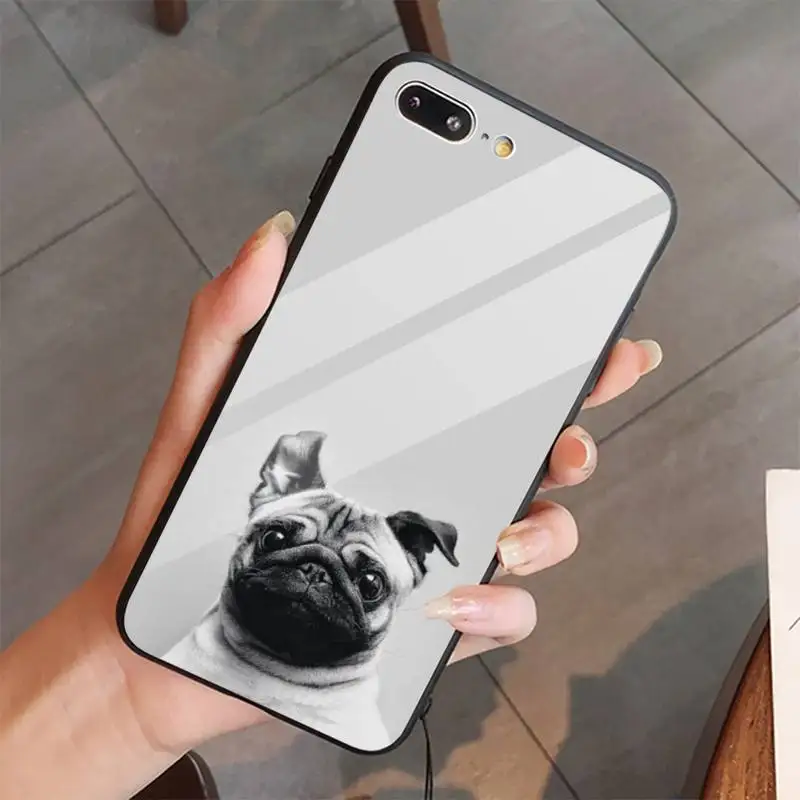 

Cute Funny French Bulldog Phone Cases Tempered glass For iphone 5C 6 6S 7 8 plus X XS XR 11 PRO MAX