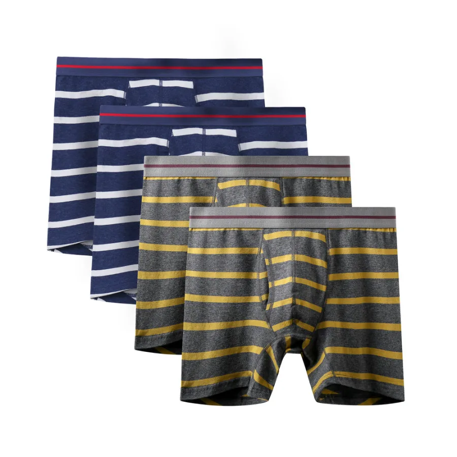 4Pcs A2388 Mix A21 4 шт./партия, новое качество, Mr fashion, сексуальный бренд, хлопок, Аутентичные, U выпуклые, мужские, плюс длинные боксеры, шорты, специальное большое нижнее белье, жир - Цвет: 4Pcs A2388 Mix A21