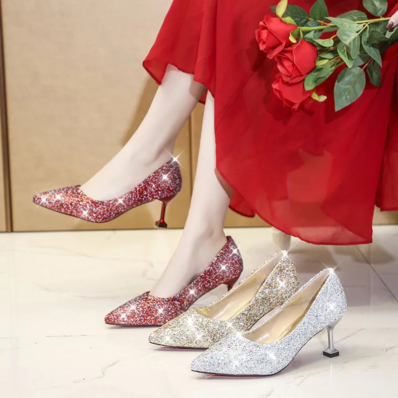 Туфли лодочки женские на тонком каблуке искусственная кожа без застежки