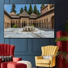 Парусиновая печать, испанская архитектурная Ландшафтная живопись, Альгамбра, Королевский дворец Мадрид, диагональная аллея, постеры, прикроватная картина Домашнее украшение классическое современное искусство живопись