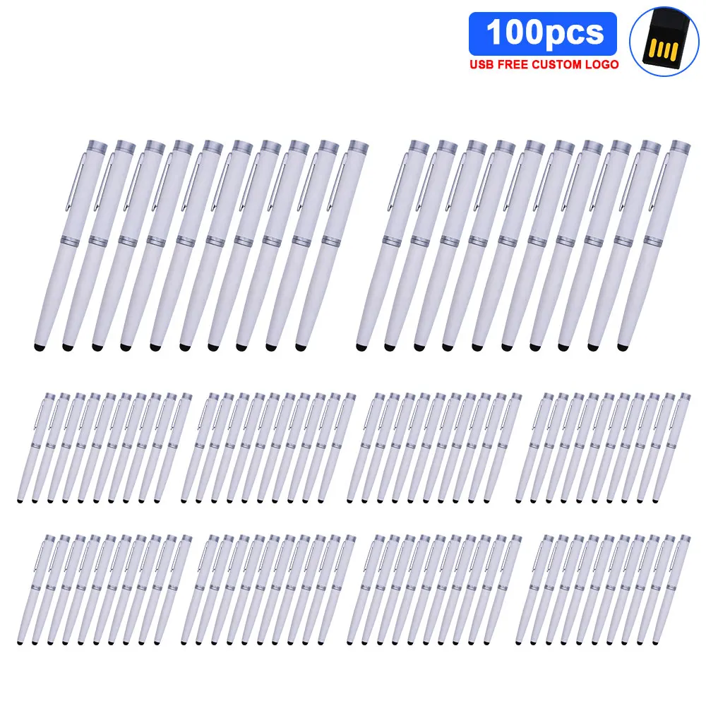 

Ballpoint pen bulk 100pcs free logo memoria usb 2.0 waterproof Metal 128GB 64GB 32GB 16GB 8GB 4GB memoria Pendrive flash u disk