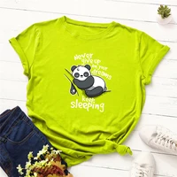 new lovely panda letter printed t shirt 100 cotton graphic t shirt casual tops tee cute short sleeve tshirt female tshirts
