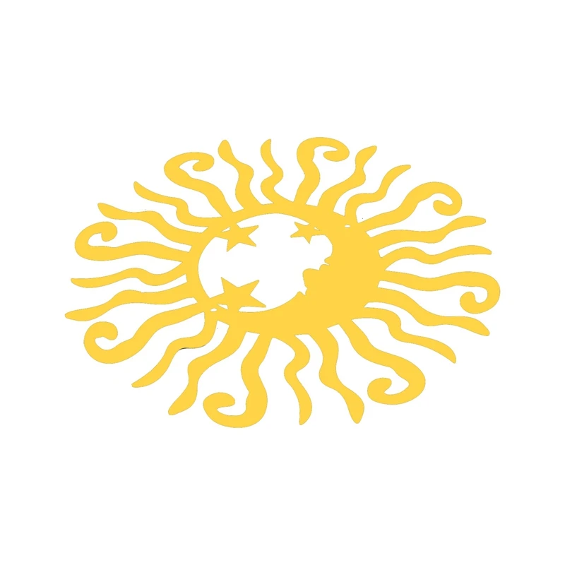 Солнечная Луна металлическая стена искусство стальной открытый декор активный