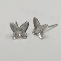 lo paulina crystal 2854 butterfly flat back 8mm fittings earrings settings making diy sterling silver 925 jewelry findings