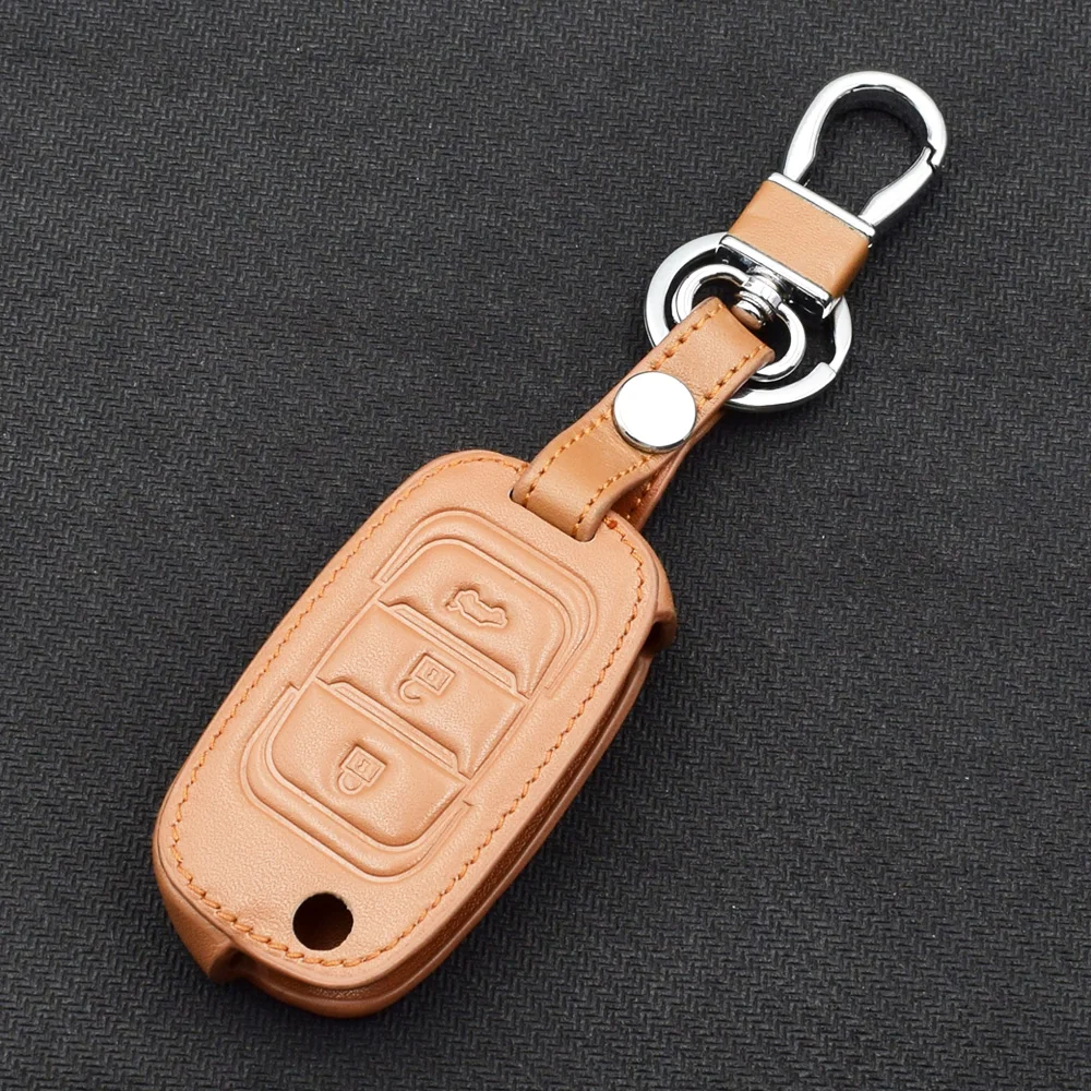 Кожаный чехол ATOBABI для автомобильного ключа, куртка для Lifan X70, 3 кнопки, складной брелок для ключей, защитный чехол для пульта дистанционного управления