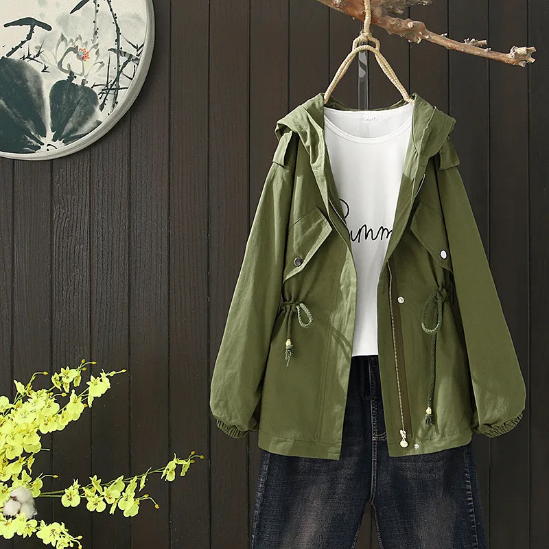 

Весенний черный Тренч, Женское пальто с капюшоном, повседневные ветровки, куртки для женщин, Тренч De Mujer, корейский Тренч, элегантное пальто ...