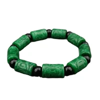 dry green iron dragon emerald bracelet for men and women